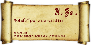 Mohápp Zseraldin névjegykártya